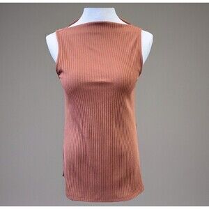 Old Navy Women's Slit-Neck Fitted Ribbed Tank Top MS7 Precious Earth Small NWoT